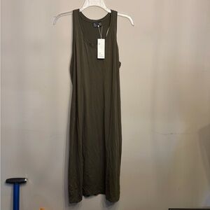 NWT The Fisher Project Olive Green Sleeveless Racerback Midi Dress Size M